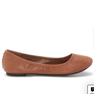 Lucky Brand Emmie Ballet Flat, Leather, Bourbon, size 9